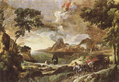 DUGHET, Gaspard Landscape with St Augustine and the Mystery of the Trinity (mk08) Sweden oil painting art